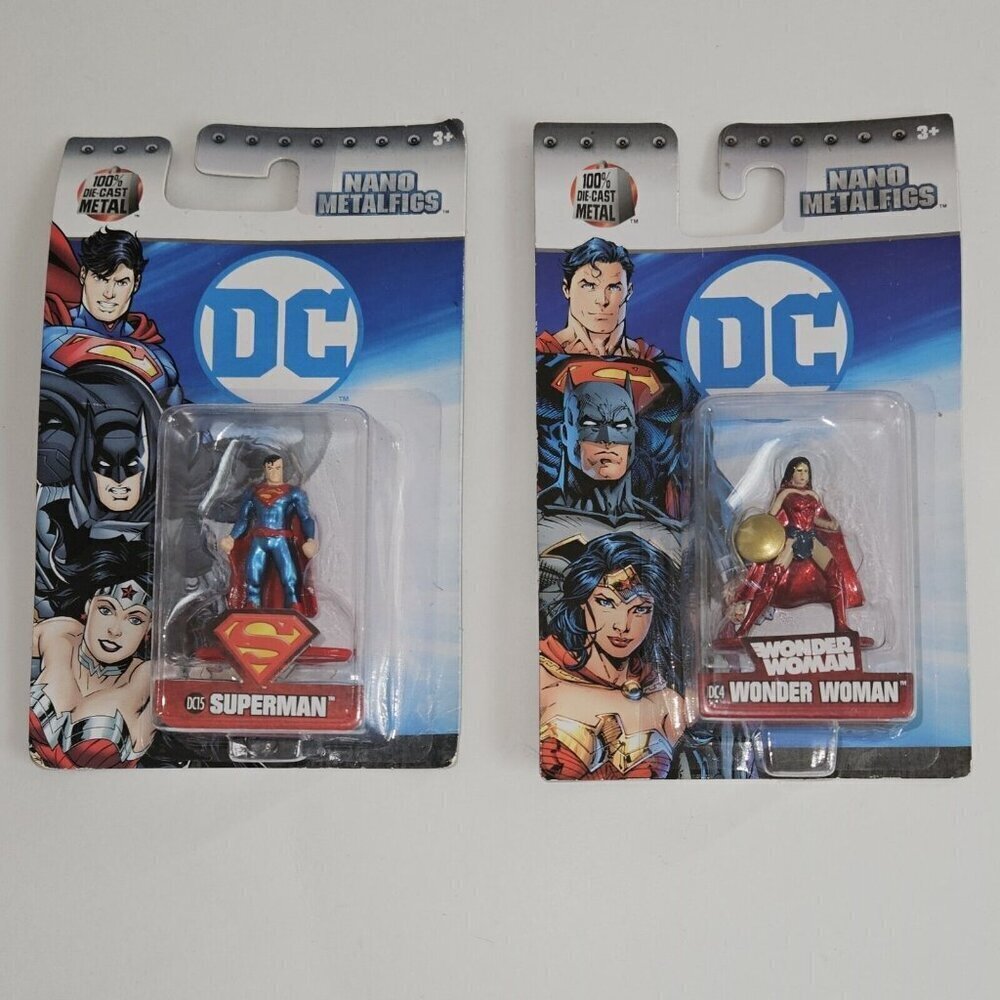 2 DC Nano Metalfigs SMALL 1.75" Figures Lot Diecast Metal Superman Wonder Woman